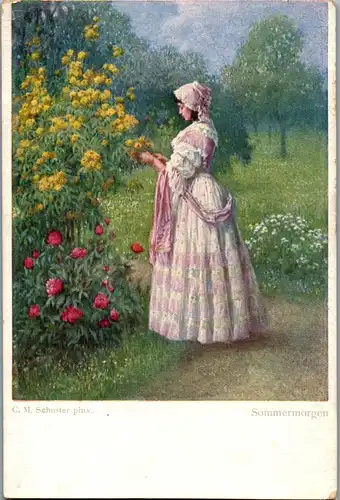 24432 - Künstlerkarte - Sommermorgen , C. M. Schuster , M. Munk Wien - nicht gelaufen
