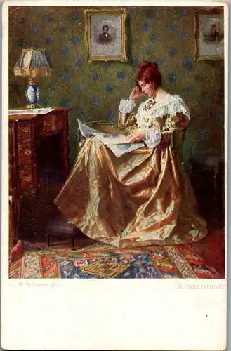 24435 - Künstlerkarte - Dämmerstunde , C. M. Schuster , M. Munk Wien - nicht gelaufen