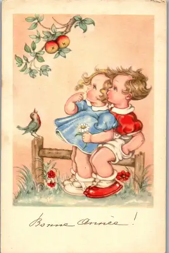 24442 - Künstlerkarte - Belgien , Kinder - gelaufen