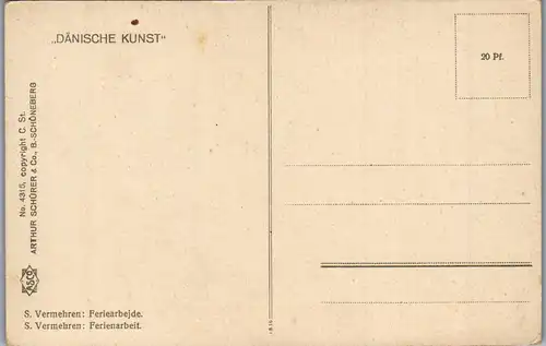 24463 - Künstlerkarte - Dänische Kunst , S. Vermehren , Ferienarbeit - nicht gelaufen