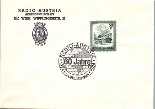 24554 - Österreich - FDC , Radio Austria - gelaufen 1984
