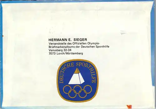 24562 - Deutschland - Brief , Göppingen , Deutsche Sporthilfe - gelaufen 1984