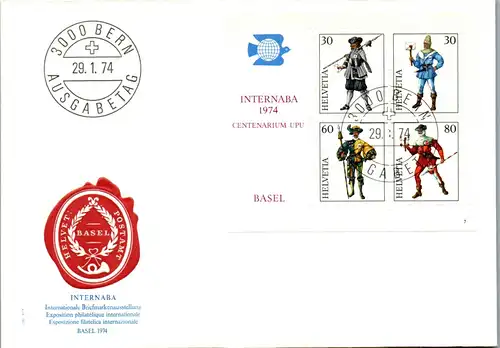 24574 - Schweiz - Brief , FDC , Basel , Bern - gelaufen 1974