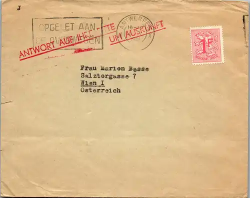 24578 - Belgien - Brief - gelaufen 1961