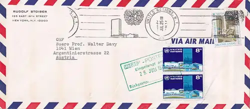 24584 - USA - Brief , United Nations , New York - gelaufen 1974
