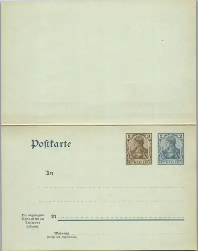 24591 - Deutschland - Ganzsache , mit Antwortkarte , Postkarte - nicht gelaufen