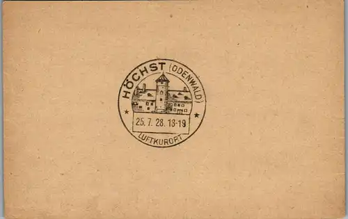 24593 - Deutschland - Ganzsache , Höchst im Odenwald , Postkarte - nicht gelaufen 1928