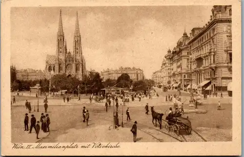 24640 - Wien - Maximilianplatz mit Votivkirche - nicht gelaufen