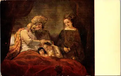 24654 - Künstlerkarte - Rembrandt , Der Segen Jakobs , Gemälde Galerie Cassel , Kassel - nicht gelaufen