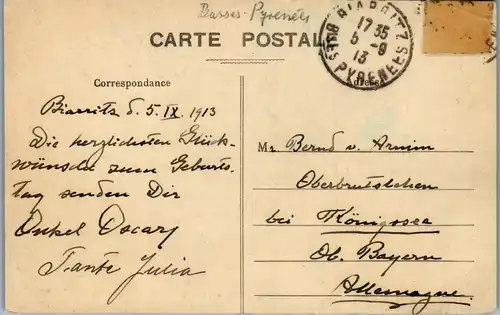 24677 - Frankreich - Biarritz Pittoresque - gelaufen 1913
