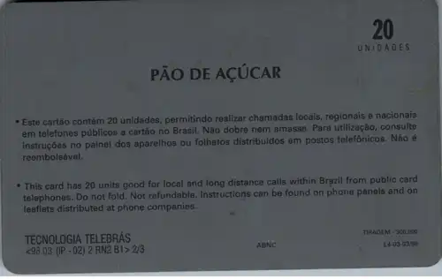 24726 - Brasilien - Telebras , Pao de Acucar