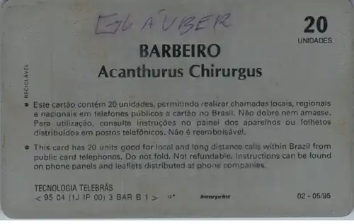 24731 - Brasilien - Telebras , Barbeiro , Acanthurus Chirurgus , Fisch
