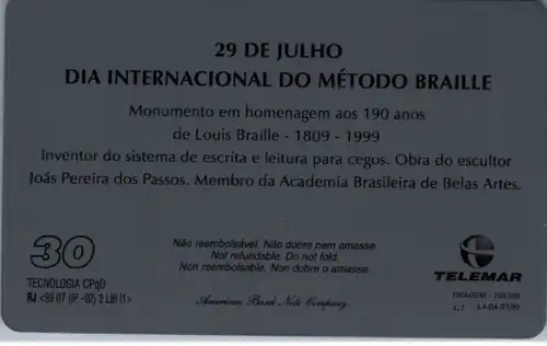 24739 - Brasilien - Telemar , Dia internacional do Metodo Braille