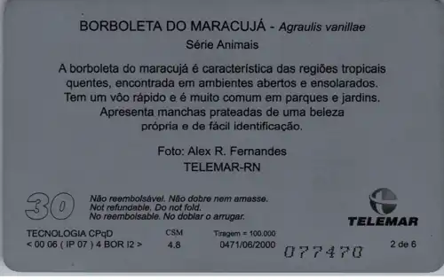 24744 - Brasilien - Telemar , Borboleta do Maracuja
