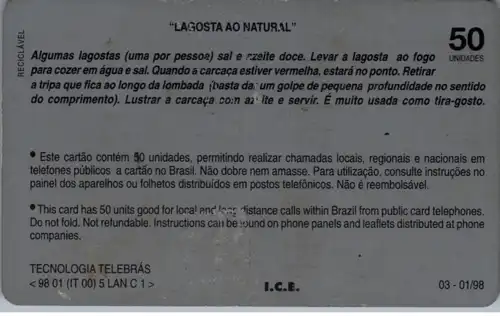 24754 - Brasilien - Telebras , Lagosta ao Natural