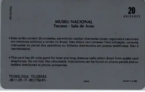 24768 - Brasilien - Telebras , Museu Nacional , Tucano , Sala de Aves