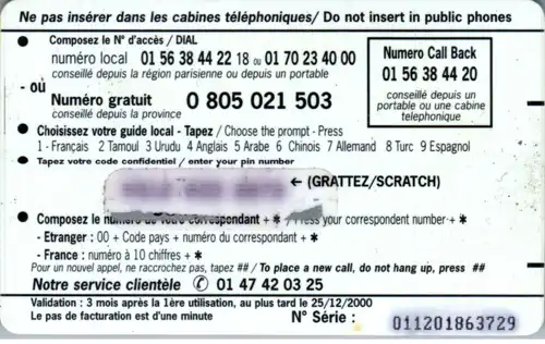 24799 - Frankreich - Gnanam , Telecom Centers , Prepaid