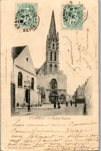 32810 - Frankreich - Etampes , Notre Dame - gelaufen 1903