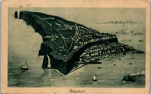 32832 - Deutschland - Helgoland , Schiffsstempel , Stempel , Dampfer Kaiser - gelaufen 1923