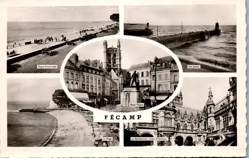 32855 - Frankreich - Fecamp , Digue Promenade , La Plage , Les Jetees , Place Thiers , Cour d'Honneur - nicht gelaufen