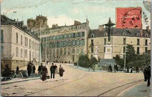 32870 - Frankreich - Rennes , Place & Croix de la Mission - gelaufen 1907