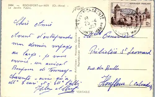 32872 - Frankreich - Rochefort sur Mer , Le Jardin Public - gelaufen 1957