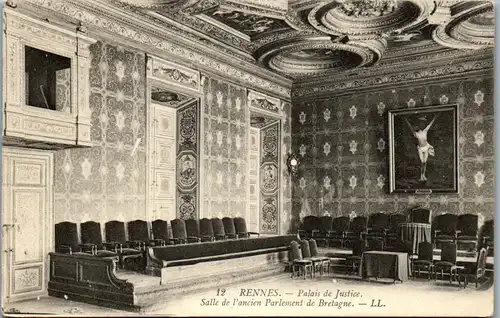 32874 - Frankreich - Rennes , Palais de Justice , Salle de l'ancien Parlement de Bretagne - gelaufen