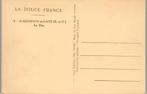32880 - Frankreich - St. Germain en Laye , Le Parc - nicht gelaufen