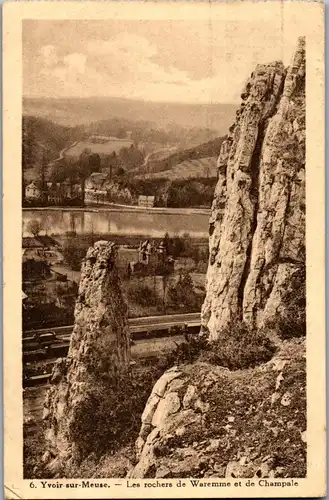 32882 - Belgien - Yvoir sur Meuse , Les rochers de Waremme et de Champale - gelaufen 1933