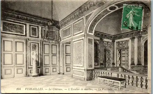 32889 - Frankreich - Versailles Le Chateau , L'Escalier de Marbre , Le Vestibule - gelaufen