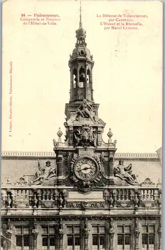 32890 - Frankreich - Valenciennes , Campanile et Fronton de l'Hotel de Ville - gelaufen