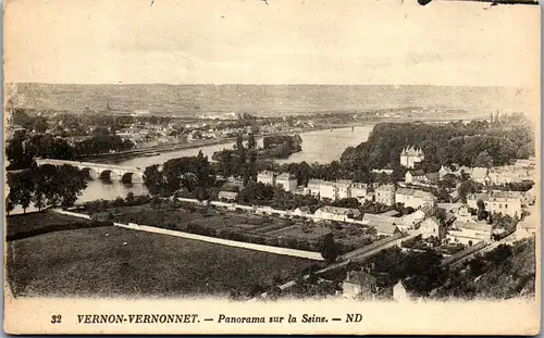 32894 - Frankreich - Vernon Vernonnet , Panorama sur la Seine - nicht gelaufen