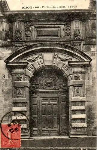 32921 - Frankreich - Dijon , Portail de l'Hotel Vogue - gelaufen 1907