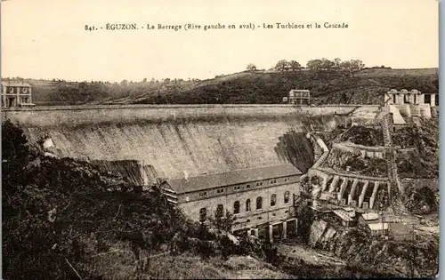 32931 - Frankreich - Eguzon , Le Barrage , Rive gauche en aval , Les Turbines et la Cascade - nicht gelaufen