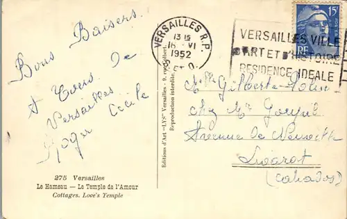 32934 - Frankreich - Versailles , Le Hameau , Le Temple de l'Amour - gelaufen 1952