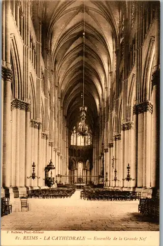 32945 - Frankreich - Reims , La Cathedrale , Ensemble de la Grande Nef - nicht gelaufen