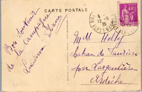 32965 - Frankreich - Villars sur Var , Abords du Village , Chateau du Savel - gelaufen 1935