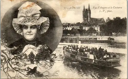 32980 - Frankreich - Angers , Vue d'Angers et le Costume - gelaufen