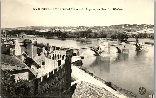 32985 - Frankreich - Avignon , Pont Saint Benezet et perspective du Rhone - nicht gelaufen