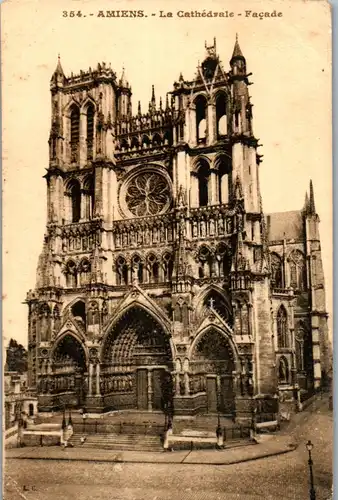 32986 - Frankreich - Amiens , La Cathedrale , Facade - gelaufen
