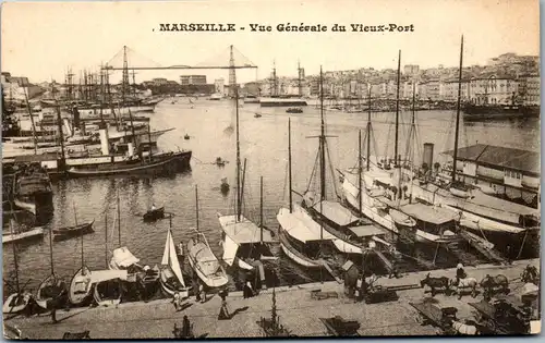 33000 - Frankreich - Marseille , Vue Generale du Vieux Port - gelaufen