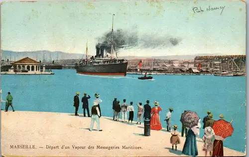 33001 - Frankreich - Marseille , Depart d'un Vapeur des Messageries Maritimes - nicht gelaufen