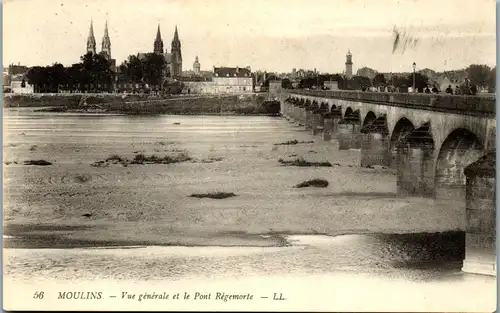 33003 - Frankreich - Moulins , Vue generale et le Pont Regemorte - nicht gelaufen