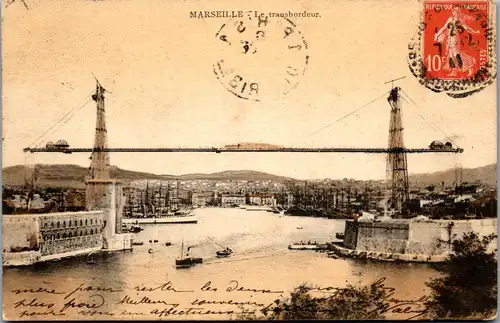 33018 - Frankreich - Marseille , Le transbordeur - gelaufen 1911