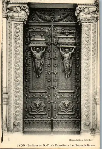 33024 - Frankreich - Lyon , Basilique de N. D. de Fourviere , Les Portes de Bronze - nicht gelaufen
