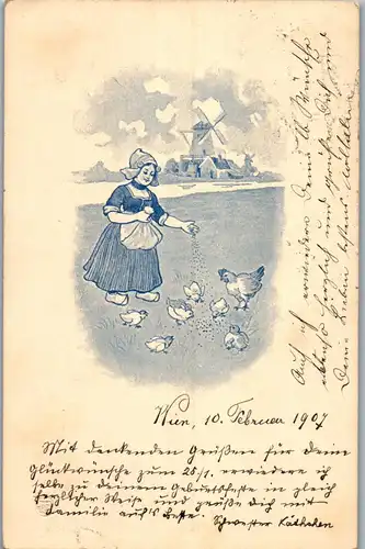 33031 - Künstlerkarte - Motiv aus den Niederlanden - gelaufen 1907