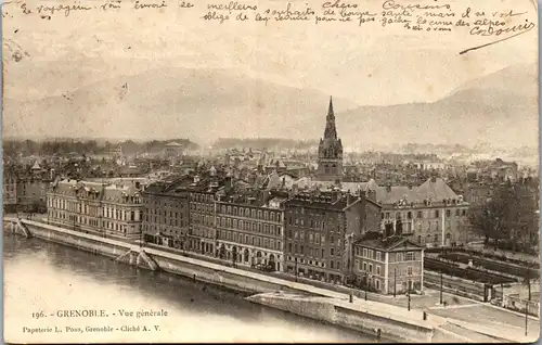 33040 - Frankreich - Grenoble , Vue Generale - gelaufen 1902