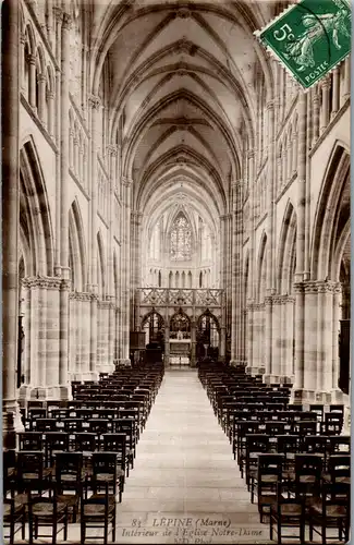 33052 - Frankreich - Lepine , Marne , Interieur de l'Eglise Notre Dame - gelaufen 1909