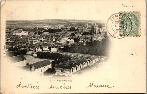 33061 - Frankreich - Evreux , Vue generale - gelaufen 1903
