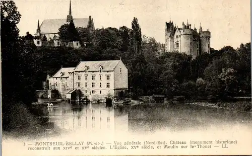 33080 - Frankreich - Montreuil Bellay , Vue generale , Chateau , l'Eglise - nicht gelaufen